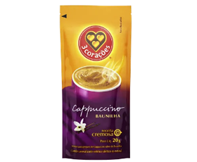 Cappuccino Solúvel Baunilha 3 Corações Sachê 20g